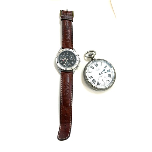 462 - Rotary Swiss commando gents wrist watch and a Kays pocket watch