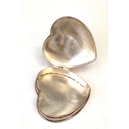 32 - vintage silver heart shaped pill box