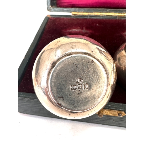 39 - Boxed pair of silver pepper pots London silver hallmarks