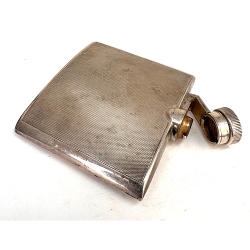 42 - Vintage silver hip flask Birmingham silver hallmarks