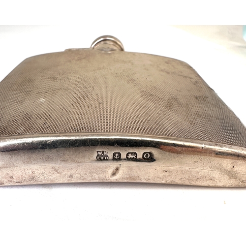 42 - Vintage silver hip flask Birmingham silver hallmarks