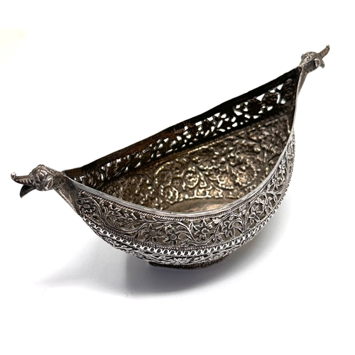 1 - 19th-century silver kashkul, also known as a begging bowl, likely from the Kashmir region. measures ... 