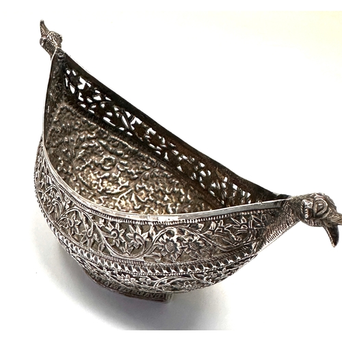 1 - 19th-century silver kashkul, also known as a begging bowl, likely from the Kashmir region. measures ... 