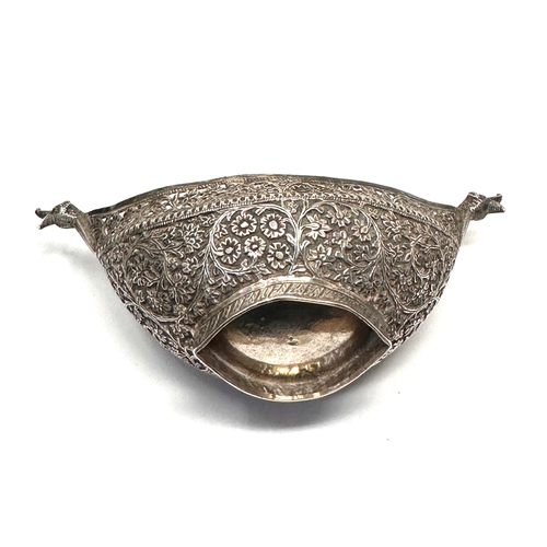 1 - 19th-century silver kashkul, also known as a begging bowl, likely from the Kashmir region. measures ... 
