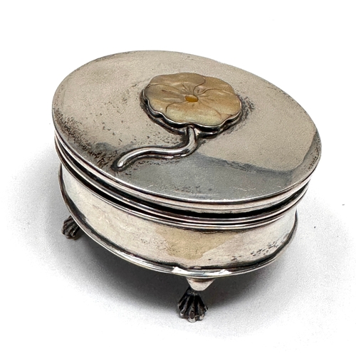 53 - Antique silver jewellery /ring box birmingham silver hallmarks