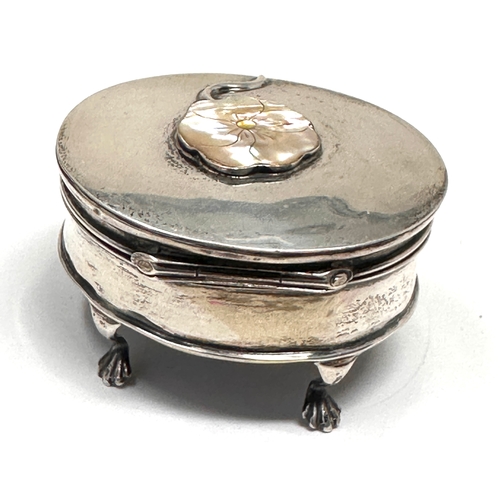 53 - Antique silver jewellery /ring box birmingham silver hallmarks