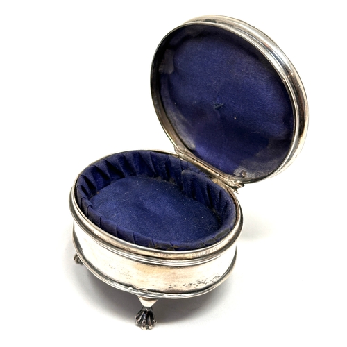 53 - Antique silver jewellery /ring box birmingham silver hallmarks