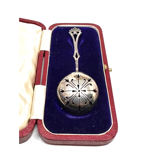 59 - Antique boxed silver sifter spoon
