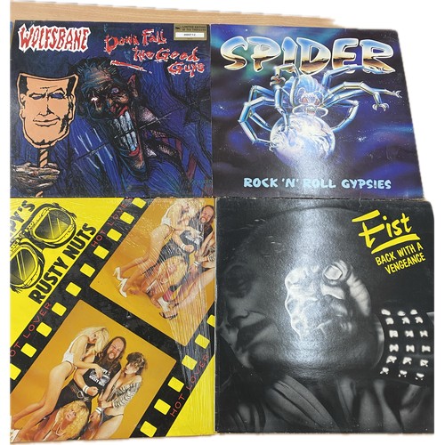6 Heavy Metal LP's to include Wolf, Wolfsbank, Spider, Fist, Dumpy's ...
