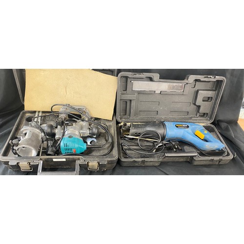 Cased Erbauer router, Workzone reciprocating saw , untested