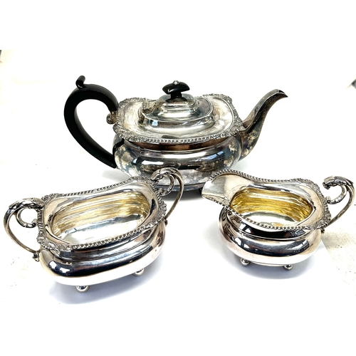 vintage 3 piece silver tea service birmingham silver hallmarks weight 800g