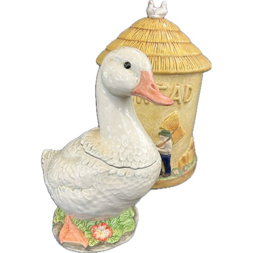 17 - Selection of four James Herriots Country kitchen ceramic items to include Duck Biscuit Jar, Hen Egg ... 