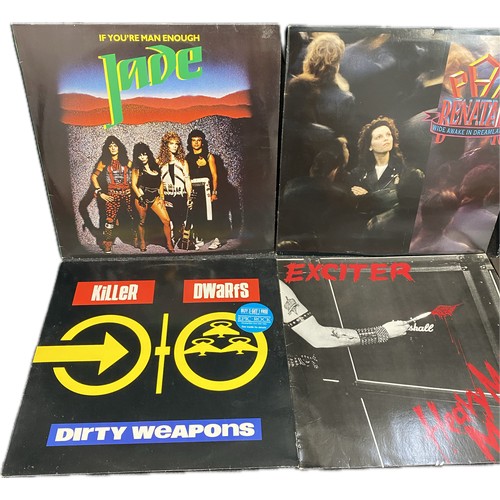 20 - Selection of 5 Canadian heavy metal LPs to include Exciter x 2, Frank Marino etc