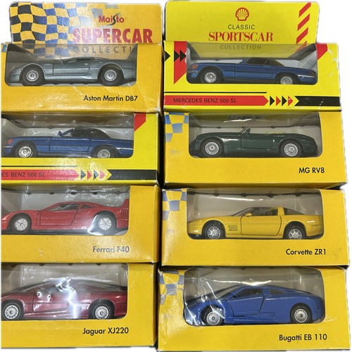 33 - Vintage Maisto promotional die case collection of 8 1:43 scale vintage die cast model cars