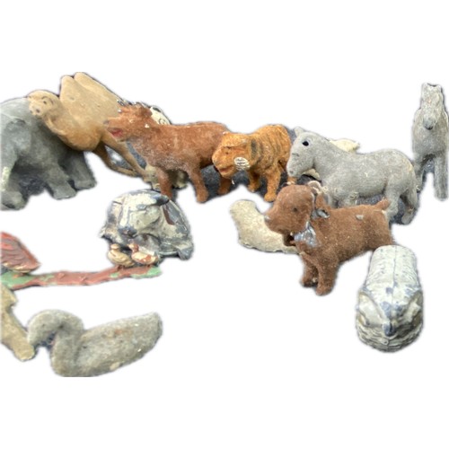 27 - Collection of vintage lead & metal painted animals