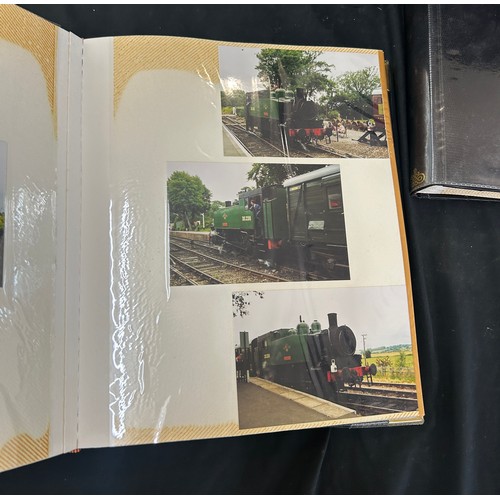 13 - Three vintage photo albums containing steam locomotive photographs