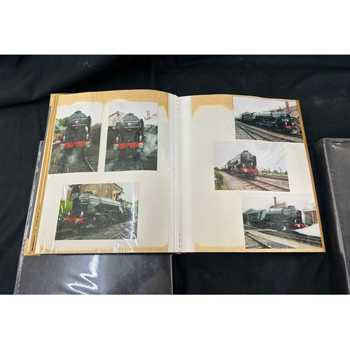 13 - Three vintage photo albums containing steam locomotive photographs