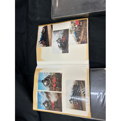 13 - Three vintage photo albums containing steam locomotive photographs