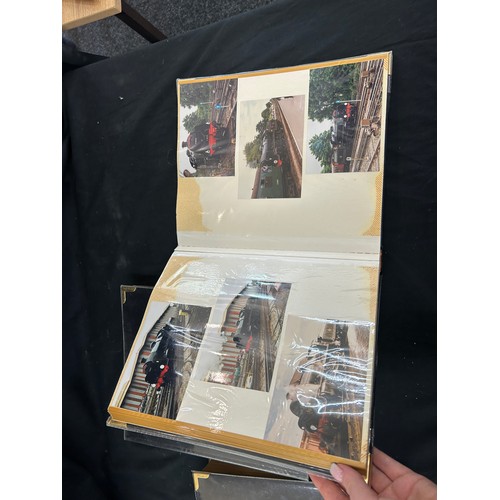 13 - Three vintage photo albums containing steam locomotive photographs