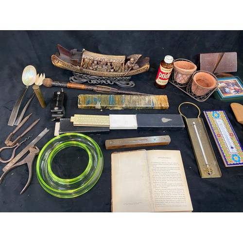 Selection of collectable items to include measuring instruments, pots ...