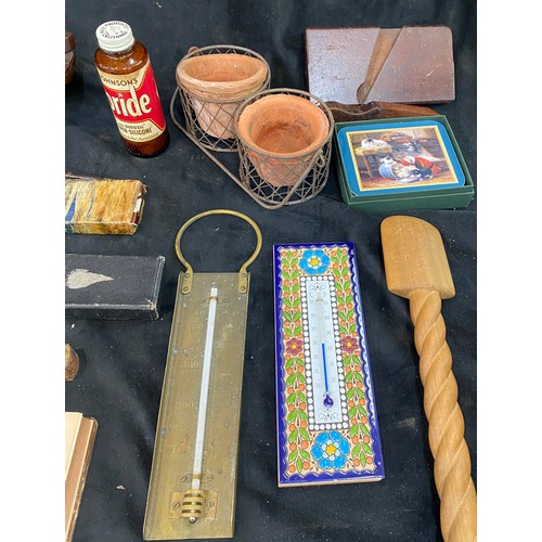 Selection of collectable items to include measuring instruments, pots ...