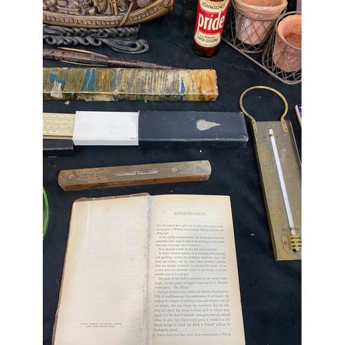 Selection of collectable items to include measuring instruments, pots ...