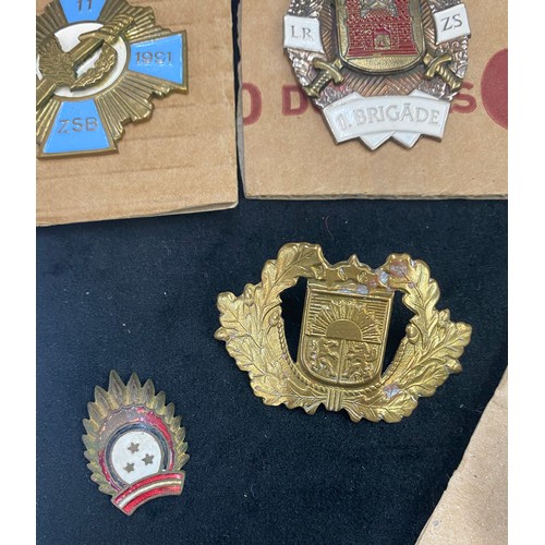 Inter war military Latvia Badge of the 6. Riga Infantry Regiment, 1st ...