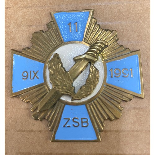 Inter war military Latvia Badge of the 6. Riga Infantry Regiment, 1st ...