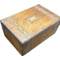 Victorian wooden box featuring geometric marquetry and Tunbridge ware ...