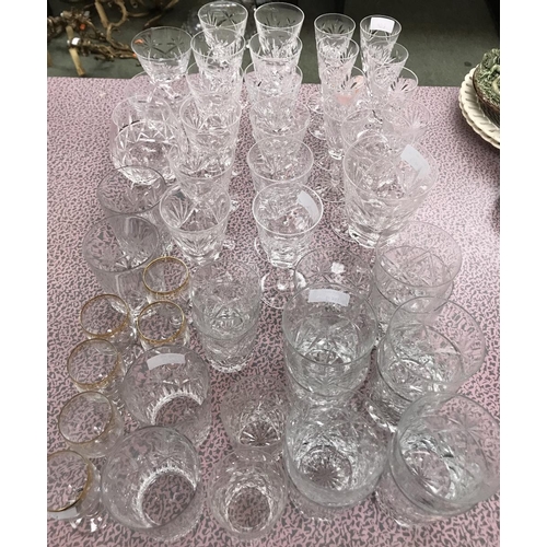 111 - Qty of crystal glasses of various sizes, including Waterford, Stuart , Brierley