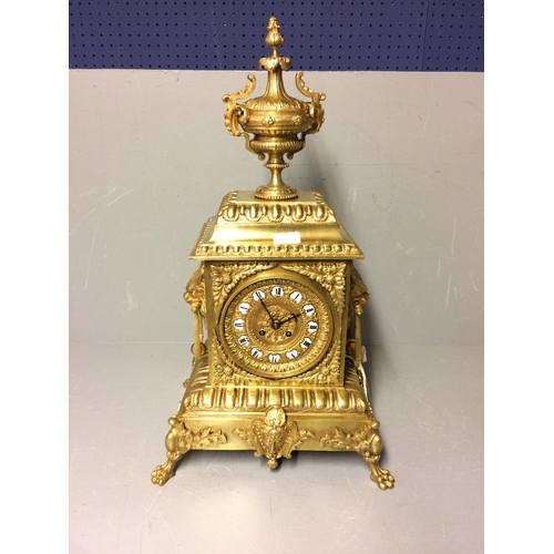 134 - An ormulu cased clock (Pendulum & glass missing) 63 cm