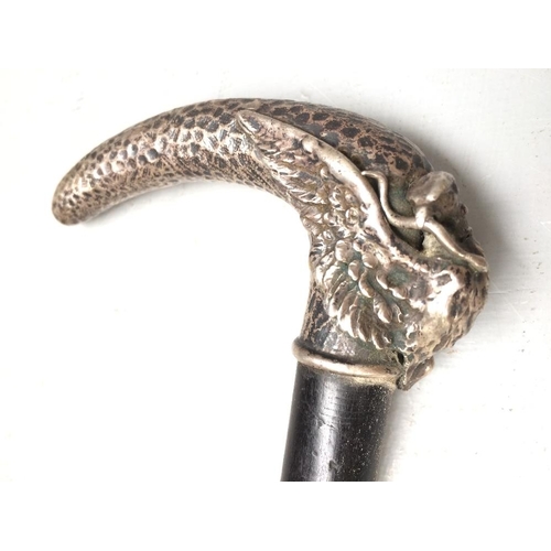 48 - Continental silver mounted eagle walking cane
Eagle with snake in its mouth, marked BRAVI + 800