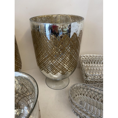 1 - Lot 1: Quantity of general decorative items to include vases/candle holders, baskets, buckets etc(Co... 