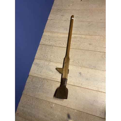 105 - Vintage pine handled peat shovel