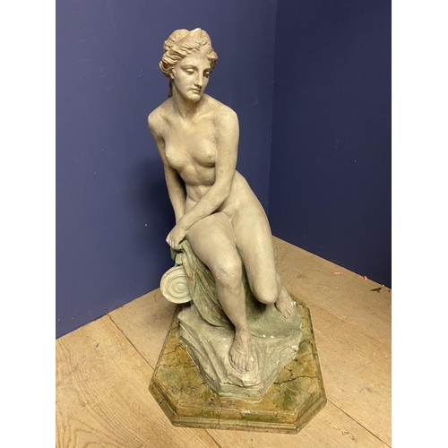 77 - Plaster figure of a classical seated lady, 78cmH, condition - chips see images