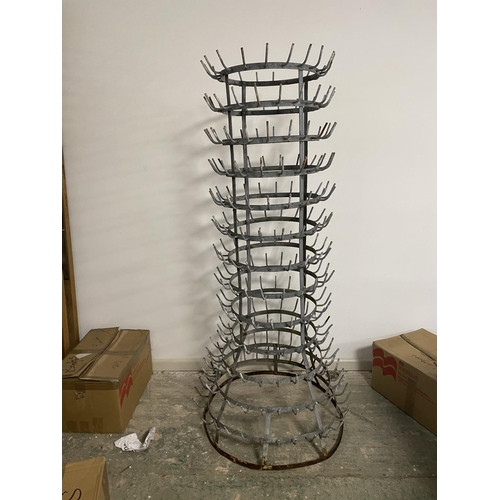 82 - Marchel Duchamp wine rack 
160cmH x 68 Cm diameter to base (Condition: 2 of the turned spikes missin... 