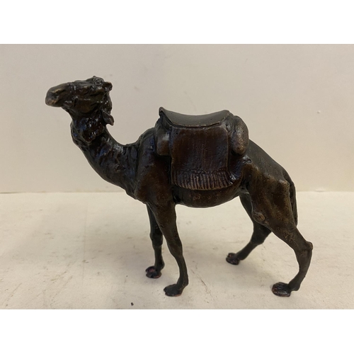 86 - Bronze camel under saddle, 13cmH