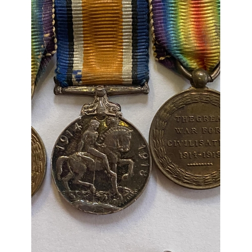 89 - Victoria Crimea war medal, A.F. Young Lieut. HMS Leopard. Bar of 3 - The Great War medal for civilis... 