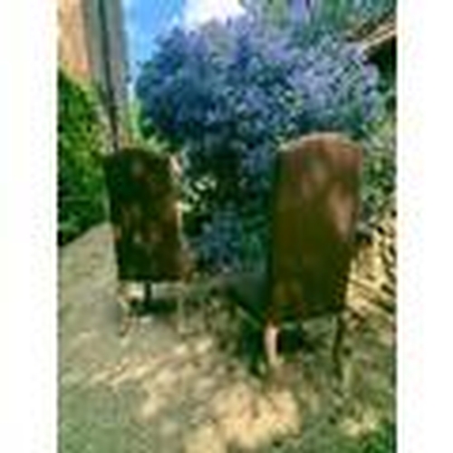 729 - A set of 10 good quality upholstered, studded dining chairs, good condition