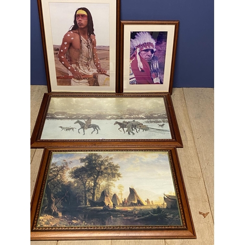 393 - 4 Modern prints depicting tribal subjects, see images