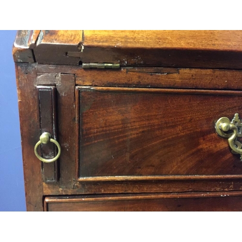 753 - George III mahogany bureau, 100cm W