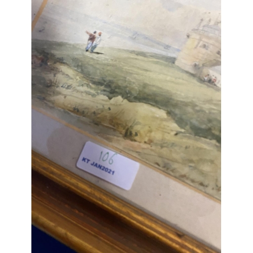 106 - Group of framed watercolours and a black and white pencil drawing after Samuel Prout, (not signed bu... 