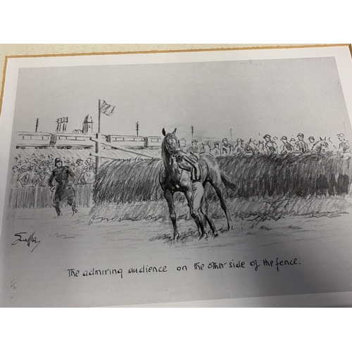 135 - Collection of mounted horse racing and hunting of Snaffles prints, bookplates,  unframed