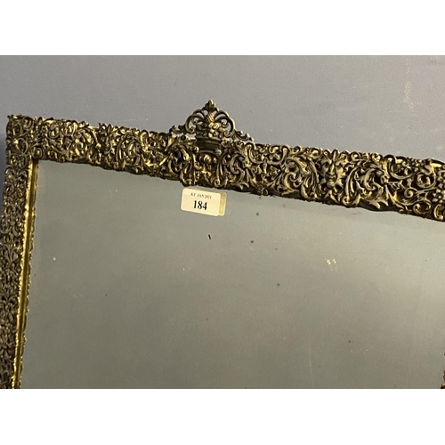 184 - Good large hallmarked filigree silver standing dressing table mirror, London 1887 (see images for ma... 