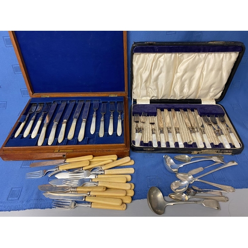 213 - Qty flatware including Mappin Bros. part canteen and another