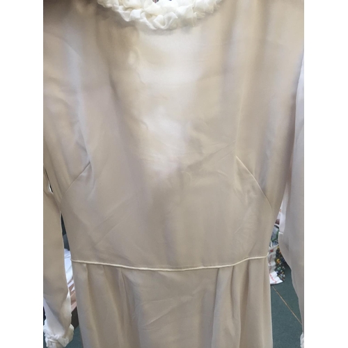 240 - Vintage wedding dress and netting  (condition - worn and some blemishes)