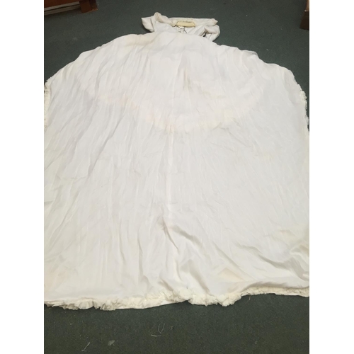 240 - Vintage wedding dress and netting  (condition - worn and some blemishes)