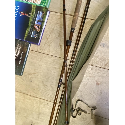 251 - Quantity of Salmon and Trout fly fishing split can rods, reels, bag, nets, lines etc