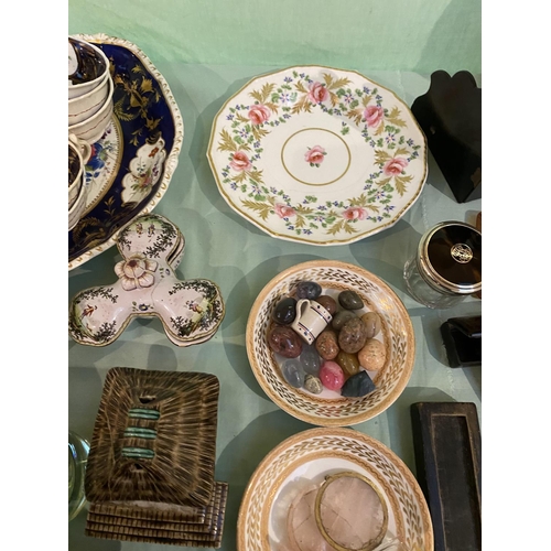 282 - Interesting mixed lot of vintage gloves, collectables, china, including a fitted ladies necessaire. ... 