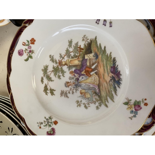 322 - Qty of decorative china and pottery, including Coalport exotic bird plate etc (condition some wear -... 